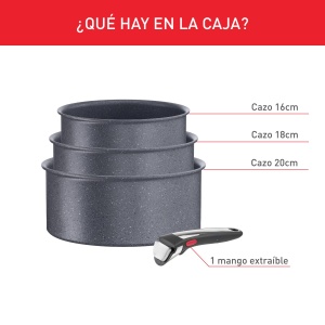 Tefal Ingenio Natural On Vase de gatit, 4 bucati, stivuibil, acoperire antiaderenta, inductie, L7669253 - Img 2