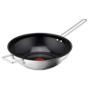 Tefal Nordica Wok din Otel Inoxidabil 28 cm Antiaderent Indicator de Temperatura