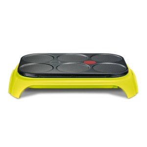Tefal PY5593 Crep'Party Colormania Crepemaker | Platou cu 6 jgheaburi de crepe | Indicator de temperatura Thermo-Spot | incl. 6 spatule si un polonic | Galben/Negru - Img 2