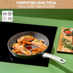 Tefal Renew On Tigai 2 bucati, gri, 24/28 cm, acoperire ceramica antiaderenta, inductie, semnal termic, design ecologic, gatit sanatos, C4279032 - Img 6