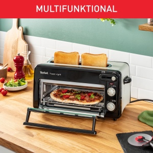 Tefal Retro Toast n Grill TL6008 Toaster si Mini-Cuptor 2-in-1 1300W NegruAlu Mat - Img 2
