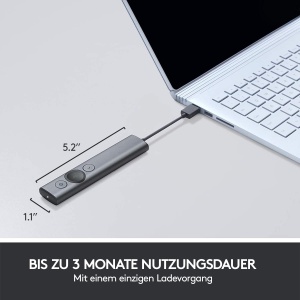 Telecomanda prezentari Logitech Spotlight Bluetooth si USB 30m Gri - Img 3