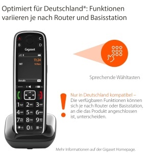 Telefon DECT Gigaset E720, negru, cu functie de anuntare a numelui si numarului - Img 2