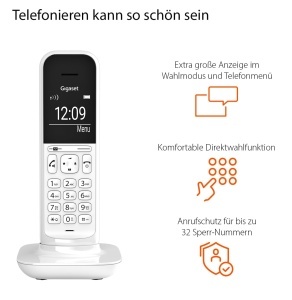 Telefon fara fir Gigaset CL390HX Alb Compatibil DECT cu Routere si Baza - Img 4