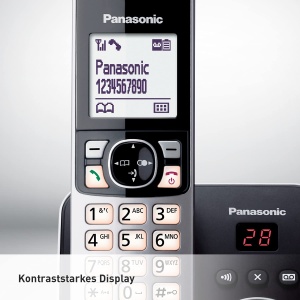 Telefon fara fir Panasonic KX-TG6863GB cu 3 receptori si robot telefonic (blocati pana la 1.000 de numere de telefon, dimensiune clara a fontului, receptor puternic, apelare hands-free full-duplex) negru-argintiu - Img 4
