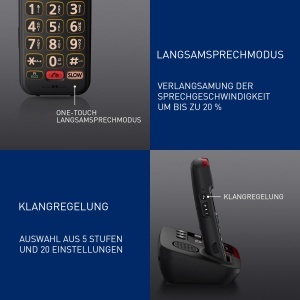 Telefon fara fir Panasonic KX-TGM420GB cu amplificare sunet mod Slow-Talk compatibilitate aparate auditive - Img 4