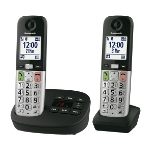 Telefon fara fir Panasonic KX-TGU432EXB, 2 receptoare, ecran LCD, functie de apeluri favorite, negru-argintiu