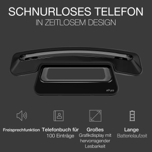 Telefon fix fara fir Alcatel ePure Iconic Negru Design Vintage Functie Blocare Apeluri - Img 2