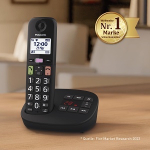 Telefon fix fara fir Panasonic KX-TGU132EXB, 2 mobilteile, negru, cu afisaj LCD - Img 9