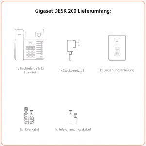 Telefon fix Gigaset Desk 200, negru, cu 10 curzwahl, montabil pe perete - Img 6