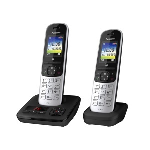 Telefon wireless Panasonic KX-TGH722GS cu robot telefonic functie Baby Monitor Negru