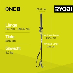 Teleskop Heckenschere RYOBI 18V ONE, 45 cm, 135 cap de taiere - Img 9