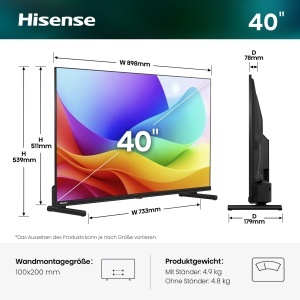 Televizor Smart Hisense 40A5DS, 40 inch, FHD, QLED, Dolby Atmos - Img 2