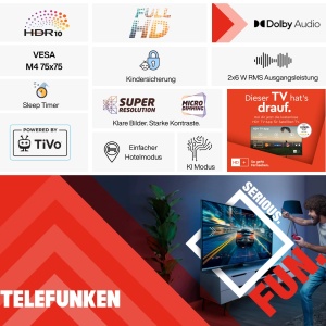 Televizor Smart TELEFUNKEN XF40TP900S 40 inch Full HD, HDR, Dolby Audio - Img 9