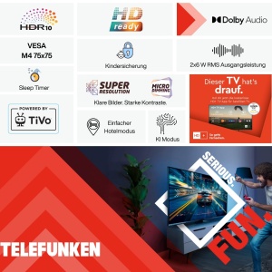 Televizor Smart TELEFUNKEN XH32TP900S 32 inch HD Ready, HDR10, Dolby Audio - Img 9