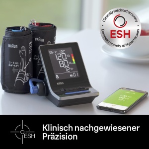 Tensiometru inteligent Braun ExactFit 5 Connect | Aplicatia Braun Healthy Heart | Precizie dovedita clinic | Afisaj cu coduri de culori | 2 dimensiuni de mansete | Pentru casa | BUA6350 - Img 3