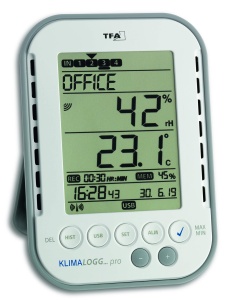 Termohigrometru profesional TFA Dostmann Klimalogg Pro functie de date alb