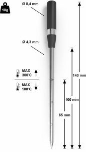 Termometru de gatit fara fir NEFF Z1365WX0, 4 senzori, Bluetooth, inox - Img 6