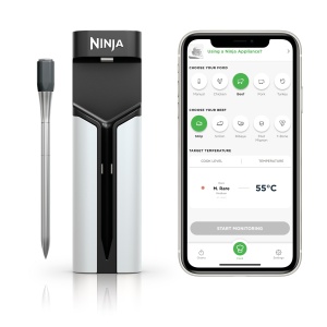 Termometru de gatit wireless Ninja ProChef WP100EU, Bluetooth 50m, 30h autonomie, rezistent la temperaturi de pana la 370C