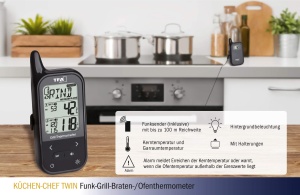Termometru digital pentru gratar TFA Dostmann Twin 14.1511, 2 sonde, negru - Img 8