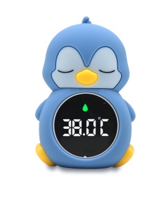 Termometru Digital Pinguin Robo Toys pentru Baie si Camera, LCD, Reincarcabil, Silikon BPA-free