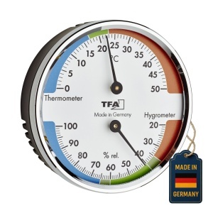 Termometru-Higrometru TFA Dostmann 45.2040.42, cu Metal, Argintiu, Control Temperatura si Umiditate