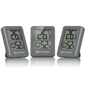 Termometru Hygrometru Bresser Set 3 bucati, Digital, Cu Indicator Smiley, Gri - Img 1