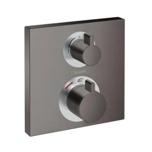 Termostat de dus hansgrohe Ecostat Square, 2 functii, negru cromat