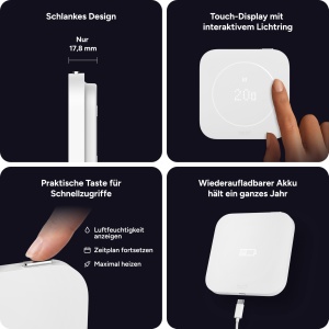 Termostat inteligent tado X (2. Gen.) - Kit de start cu suport, wireless - Img 6