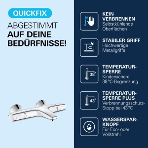 Termostat pentru cada GROHE Precision Trend, crom, cu maner ergonomic si tehnologie de economisire a apei - Img 4