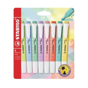 Textmarker STABILO swing cool Pastel, 14 culori, tehnologie anti-uscare