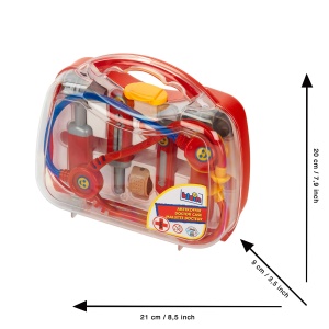 Theo Klein 4266 Valiza de doctor cu accesorii I Stetoscop, seringa si multe altele I Geanta cu capac transparent I Dimensiuni: 21,5 cm x 9 cm x 20 cm I Jucarii pentru copii de la 3 ani - Img 2