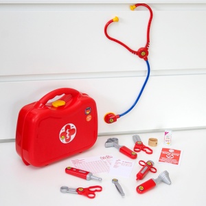 Theo Klein 4383 Cazul medicului | Geanta medicala din 14 piese cu stetoscop, termometru, seringa si maner practic de transport | Dimensiuni: 28 cm x 9,5 cm x 22 cm | Jucarii pentru copii de la 3 ani - Img 2
