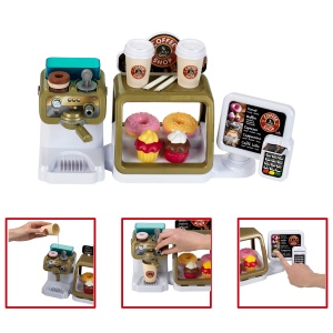 Theo Klein 9501 Coffee Shop I Baton espresso cu functie de debit de apa si afisaj tactil I Incl. accesorii si mancare de jucarie I Dimensiuni: 45 cm x 23,5 cm x 13 cm I Jucarii pentru copii de la 3 ani - Img 3