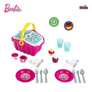 Theo Klein 9527 Cos de picnic Barbie I Cos robust de jucarii plin de vase colorate si briose pentru doi I Dimensiuni 25 cm x 20 cm x 225 cm I Jucarii  - Img 6