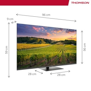 Thomson 43 inch (109cm) QLED Central Stand Google Smart TV, Wi-Fi, Dolby Audio, Bluetooth 5.1, Tuner triplu (cablu/satelit/antena), HDMI, CI+, Panou A+ - 43QG5C14 - Img 2