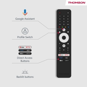 Thomson 43 inch (109cm) QLED Central Stand Google Smart TV, Wi-Fi, Dolby Audio, Bluetooth 5.1, Tuner triplu (cablu/satelit/antena), HDMI, CI+, Panou A+ - 43QG5C14 - Img 12