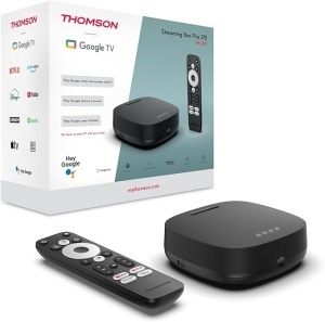 THOMSON Google TV Streaming Box Plus 270, Difuzor integrat pentru control vocal, Netflix, Disney+, 4K UHD, Streaming prin WiFi, Google Cast, Memorie 32GB