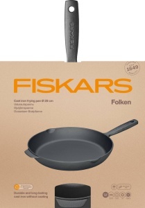 Tigaie din fonta Fiskars Folken 28 cm neagra pentru toate tipurile de plite si gratare - Img 6