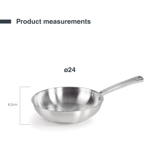 Tigaie din inox Lacor 45424, 1810, cu maner ergonomic, compatibila cu toate tipurile de plite - Img 2