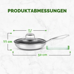 Tigaie din inox NutriChef 25 cm cu capac, antiaderenta, inductie - Img 7
