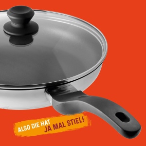 Tigaie din inox Rohe Germany Tavola 24 cm cu capac, antiaderenta - Img 2