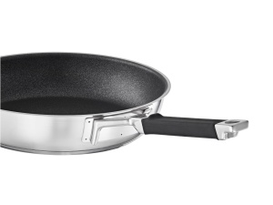 Tigaie din inox ROSLE SILENCE PRO, 28 cm, antiaderenta, cu maner din silicon - Img 2
