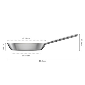Tigaie din otel inoxidabil Fiskars Norden, 26 cm, antiaderenta, pentru toate tipurile de aragaz - Img 2