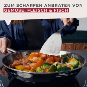 Tigaie Fackelmann VITA3 20 cm, inox, cu maner ergonomic, pentru toate tipurile de plite - Img 4