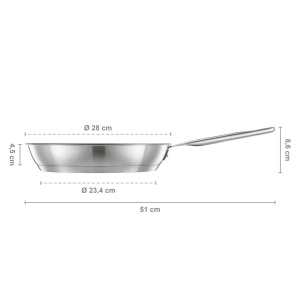 Tigaie Fiskars, O 28 cm, Tigaie acoperita, Potrivita pentru toate plitele, Otel inoxidabil reciclat, Otel integral, Argintiu, 1064745 - Img 2