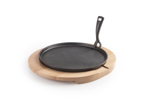 Tigaie fonta IBILI 627030 cu suport din lemn 30 cm antiaderenta