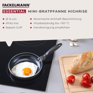 Tigaie mini FACKELMANN Highrise, 14 cm, aluminiu reciclat, antiaderenta - Img 3
