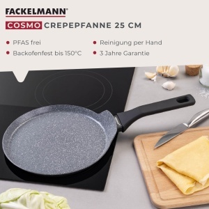 Tigaie pentru clatite Fackelmann Cosmo 25 cm aluminiu presat invelis ceramic PFAS-free - Img 3