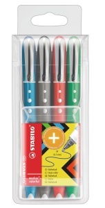 Tintenroller STABILO worker colorful, 0.5 mm, 4 culori, tehnologie avansata